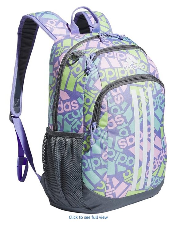 adidas Handbags - Adidas allover logo backpack light Purple Gray